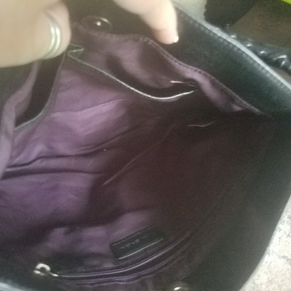 Via Spiga Black Leather Bag w/Silver Hardware - Picture 3 of 3